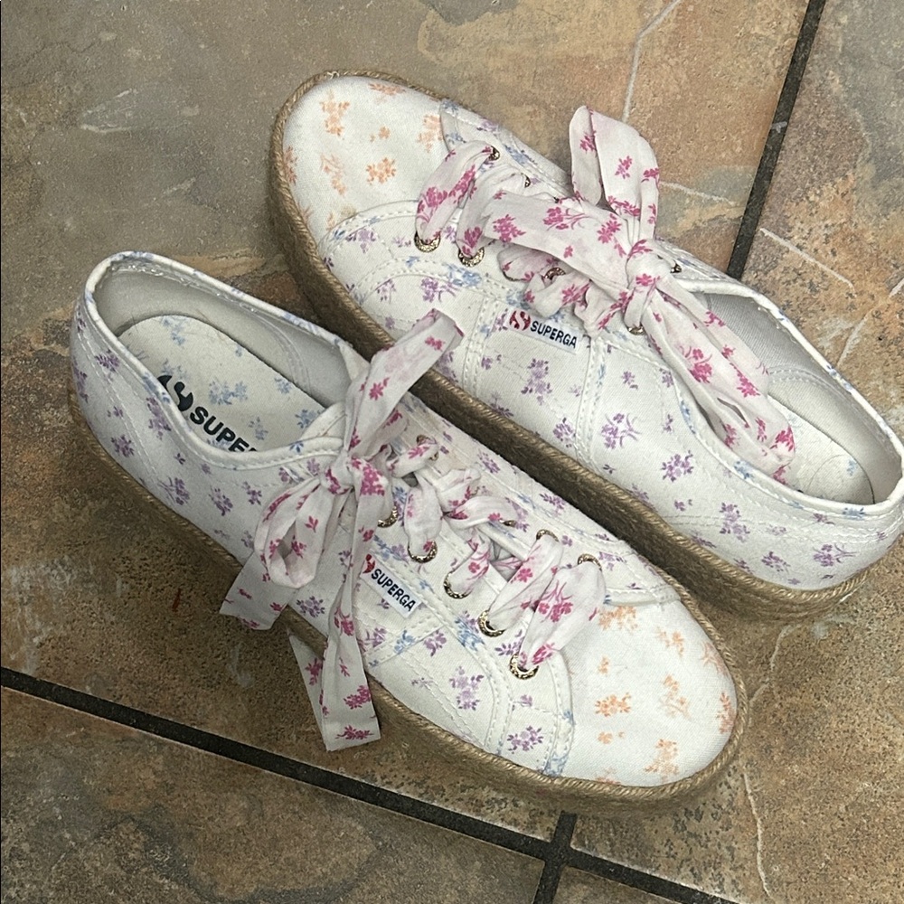 Superga Floral Canvas Sneakers size 41.5